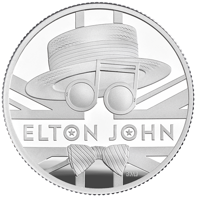 A picture of a Pièce d’argent de 1/2 oz de qualité épreuve numismatique – Elton John (2020)